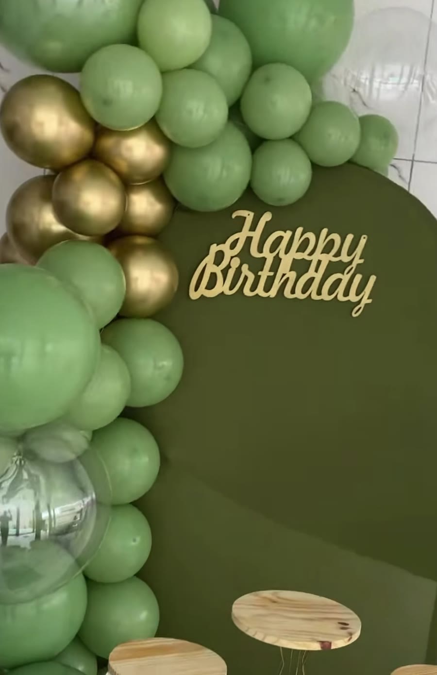 Detalhe do painel Happy Birthday